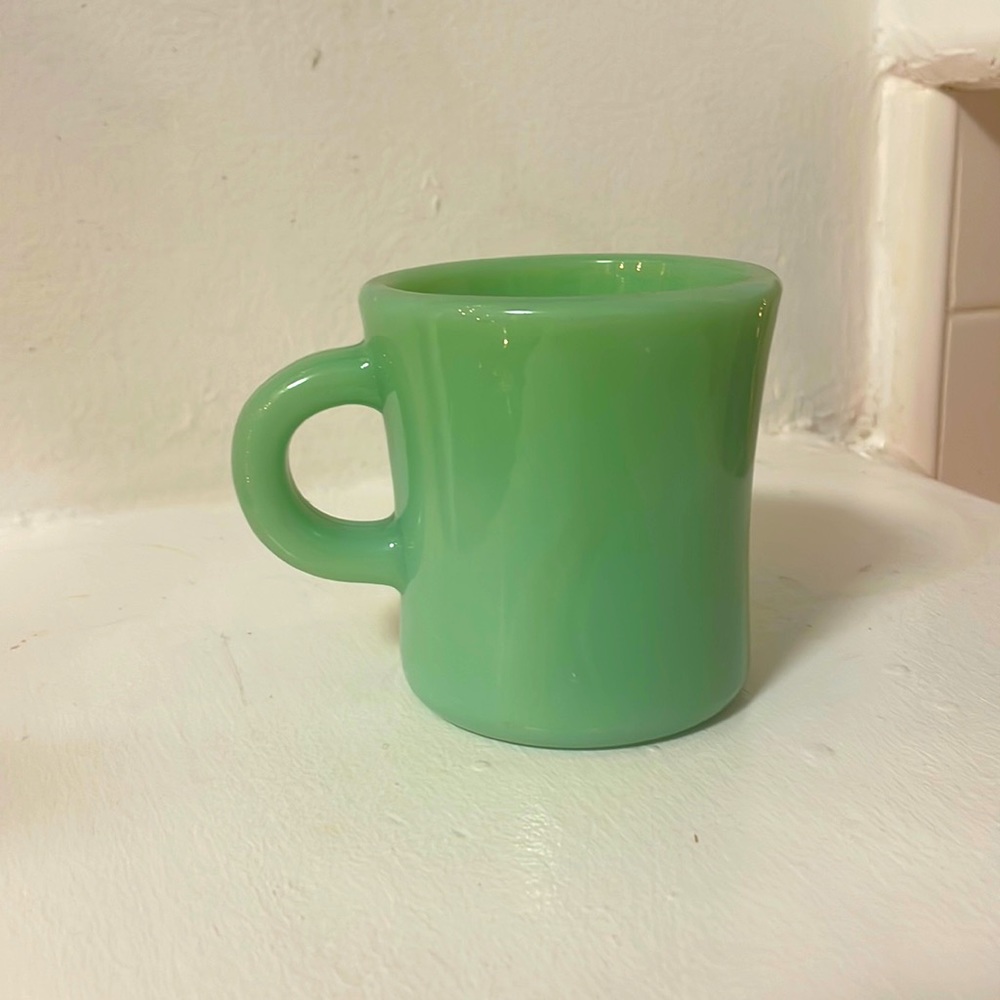 Anchor hocking vintage c handle jadeite mug- restaurantware extremely rare